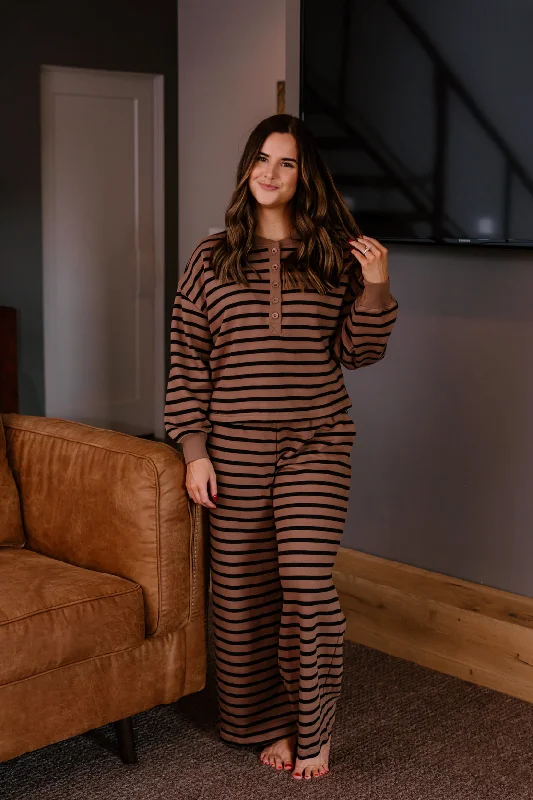 Penny Striped Set | Brown/Black