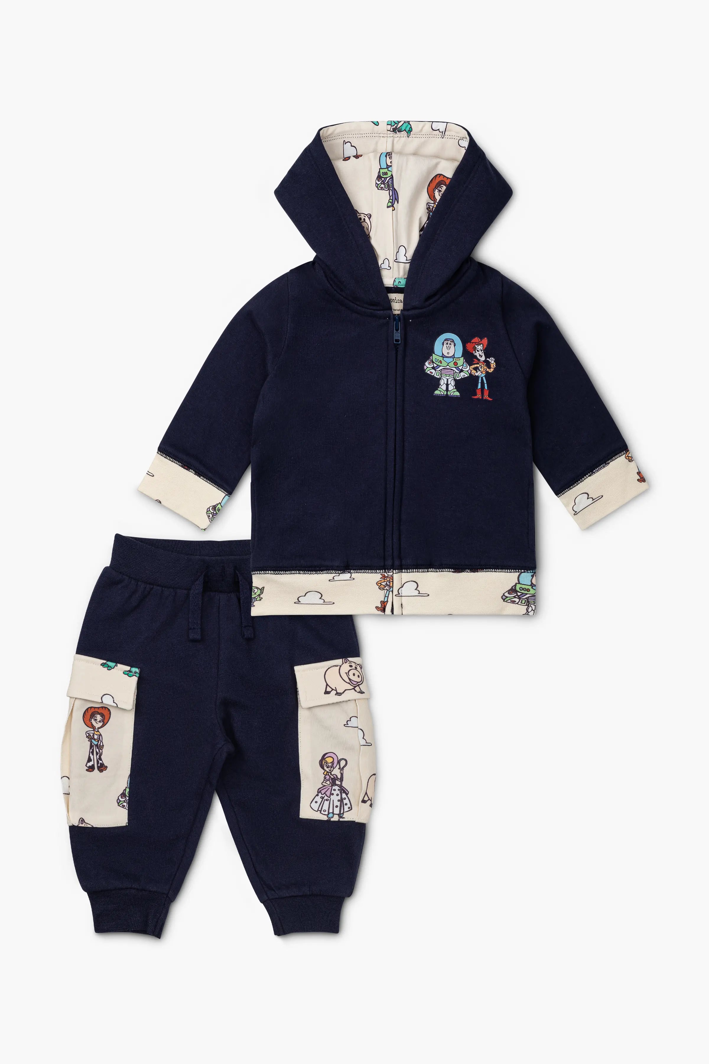 Zip-Up Hoodie Cargo Sweatpant Bundle_Toy Story on Navy