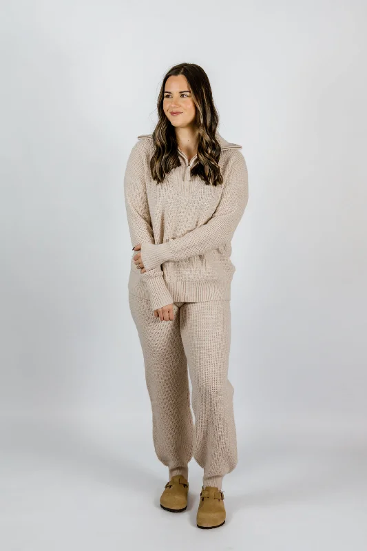 Brady Waffle Sweater Set | Oatmeal