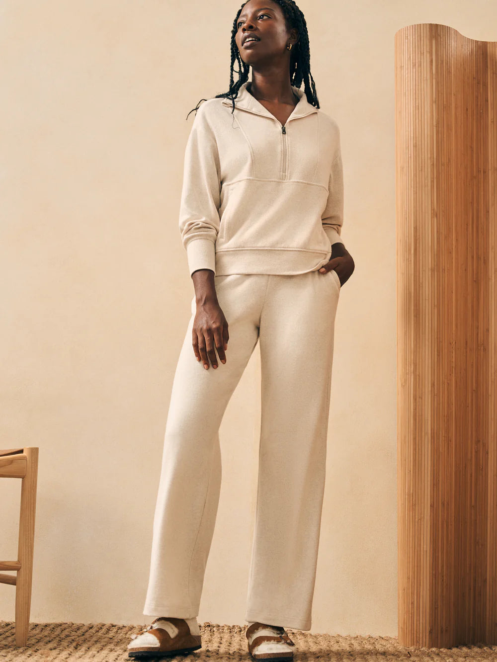 Legend Lounge Wide Leg Pant - Off White