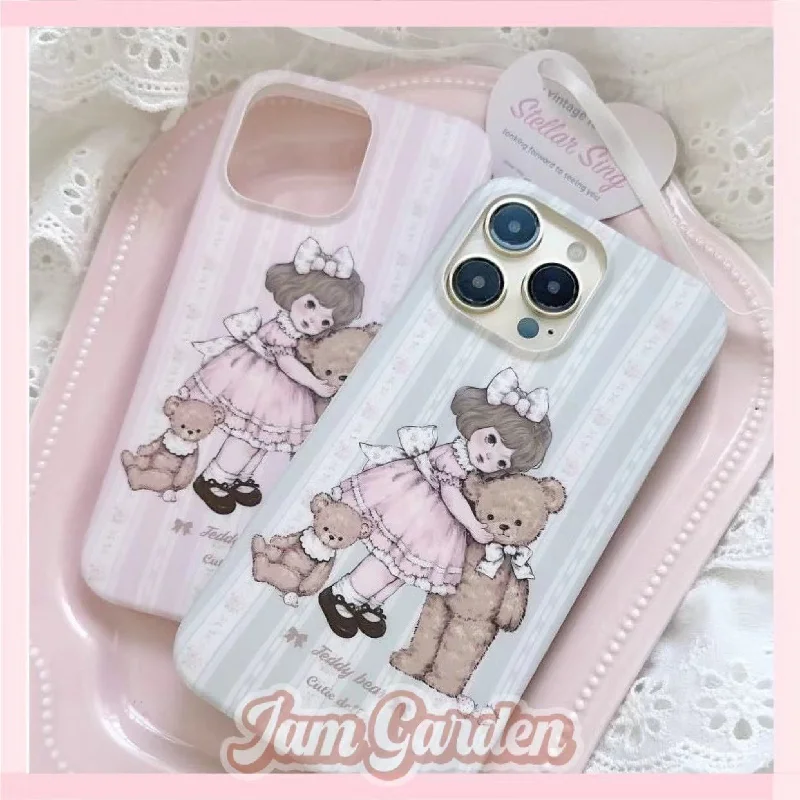 Apple Mobile Phone Case Bear Girl