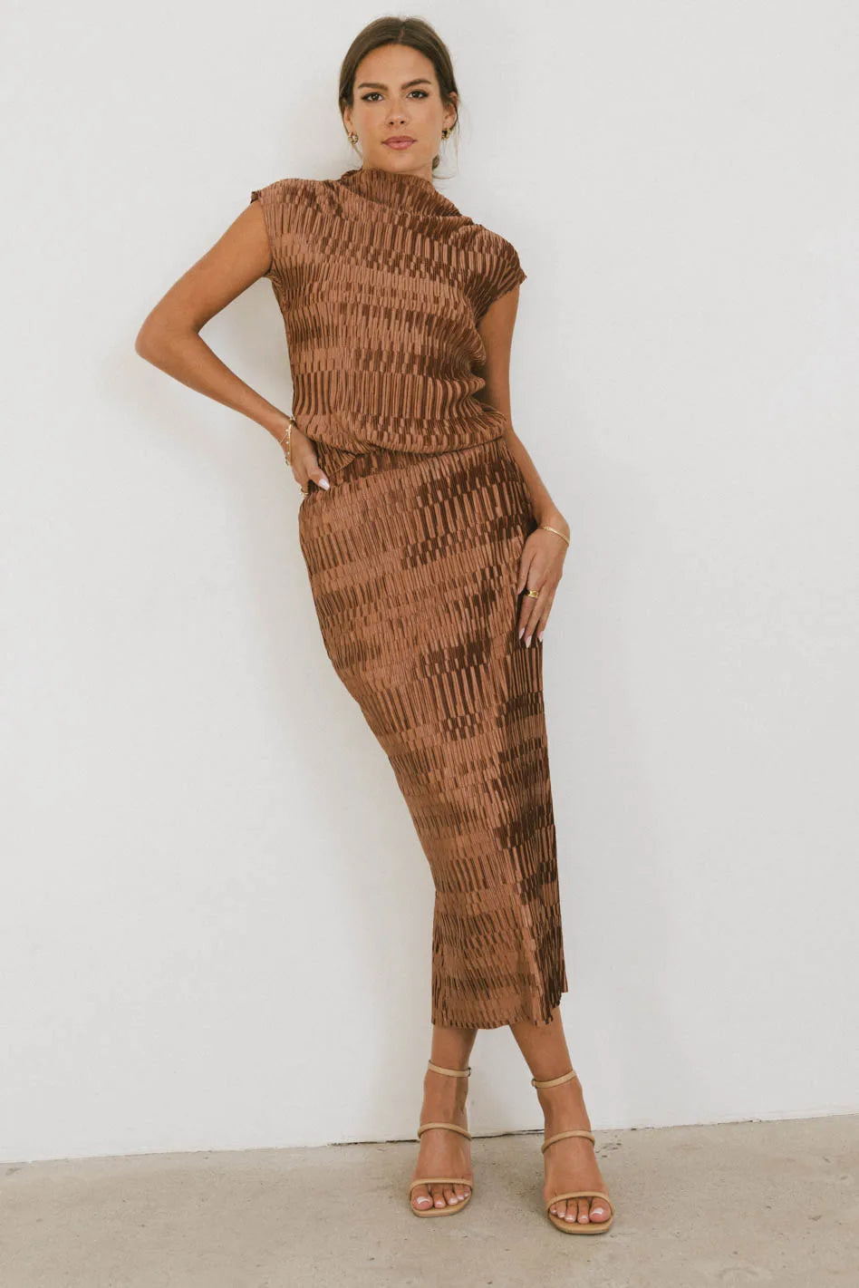 Dream Textured Skirt in Copper