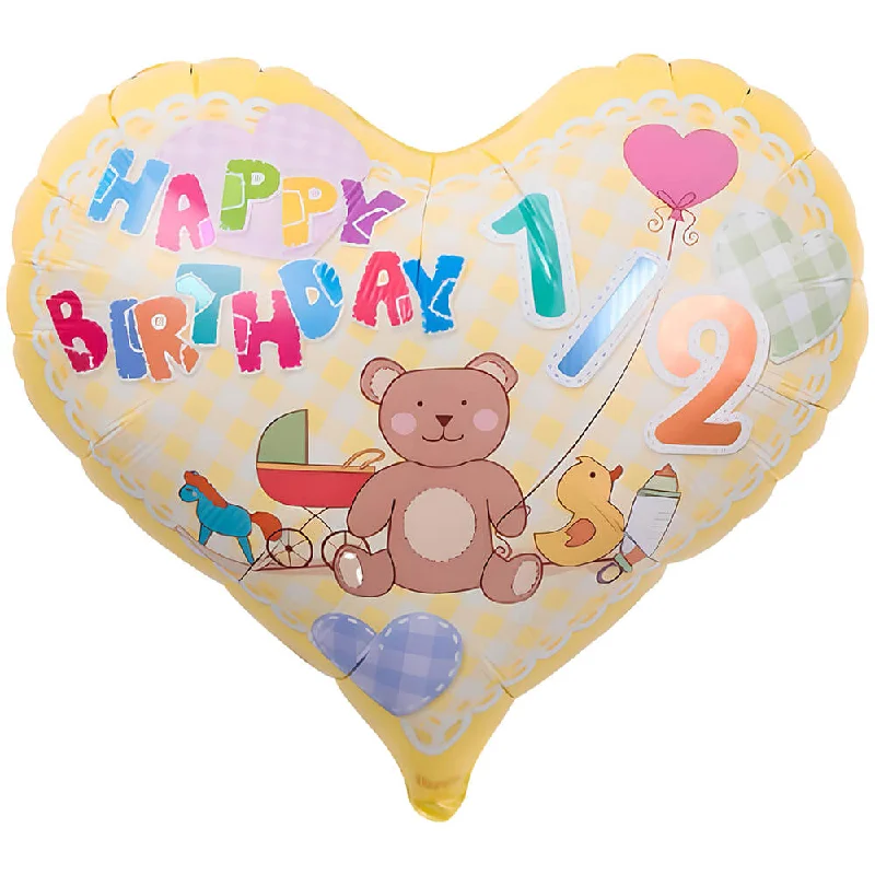 14 inch JELLY HEART - HALF BIRTHDAY TOY BOX YELLOW