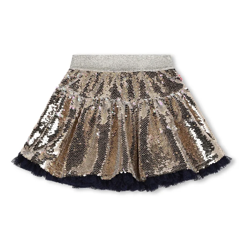 Golden Sequin Metallic Skirt