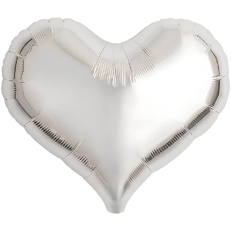 14 inch JELLY HEART - METALLIC SILVER