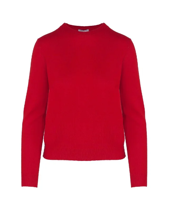 Malo  Women's Red Cashmere Crew Neck Sweater