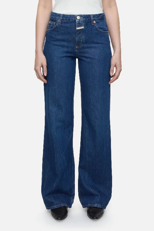 Gillan Wide Leg Jeans In Dark Blue