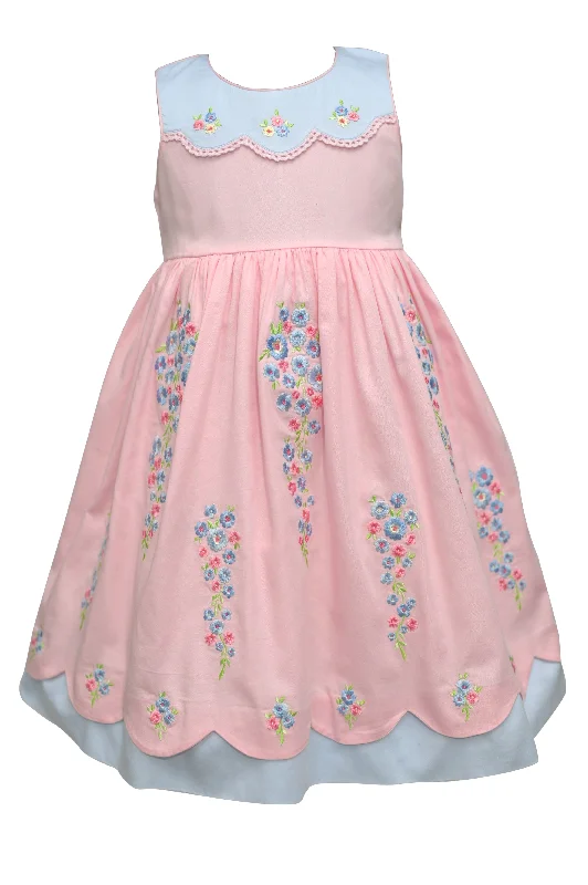 Girls Embroidered Flower Dress