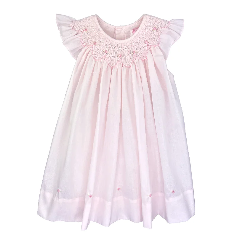 2 Piece Girls Smocked Rosebud Dress