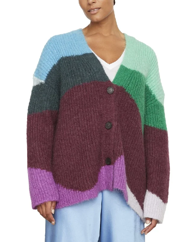 Vince Intarsia Wave Mohair & Alpaca-Blend Cardigan