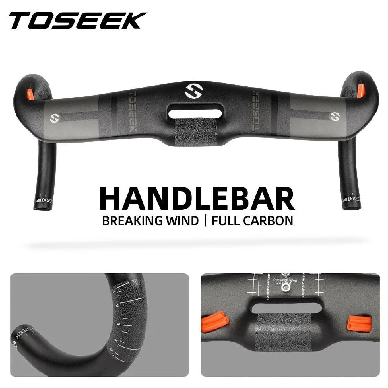 TOSEEK Road Bike Full Carbon Handlebar Ultralight UD Matte Road Bend Handlebar 31.8x400/420/440mm Bike Parts Bicycle Accessories