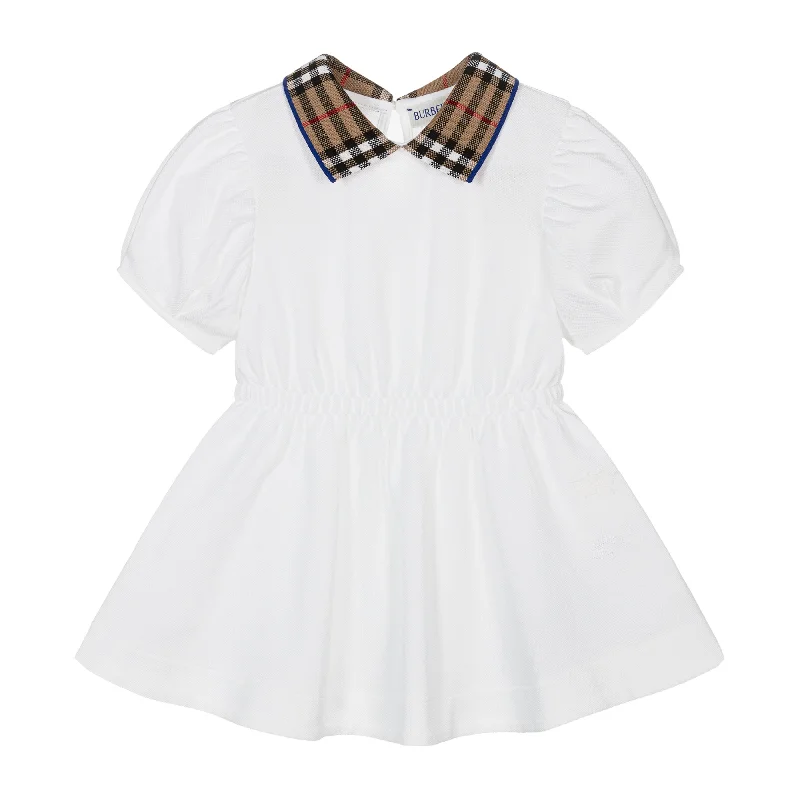 White Check Polo Dress