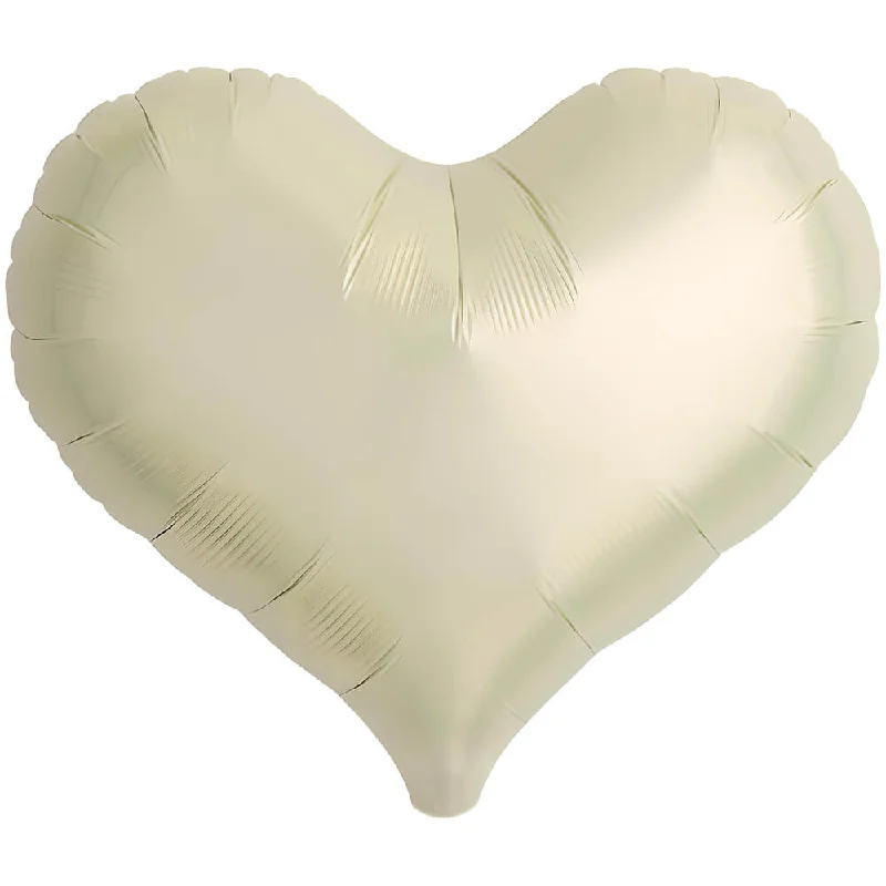 14 inch JELLY HEART - METALLIC IVORY