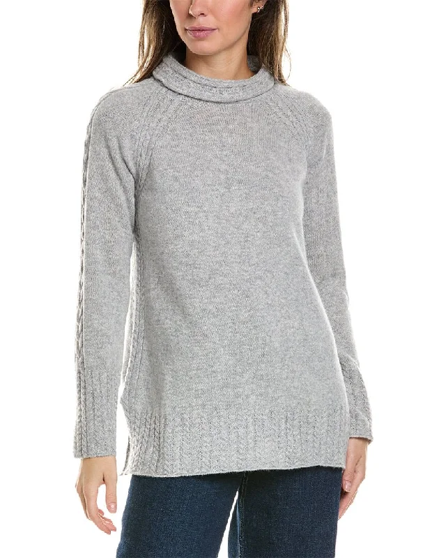 Alashan Cashmere Turtleneck Cable Detail Wool Pullover