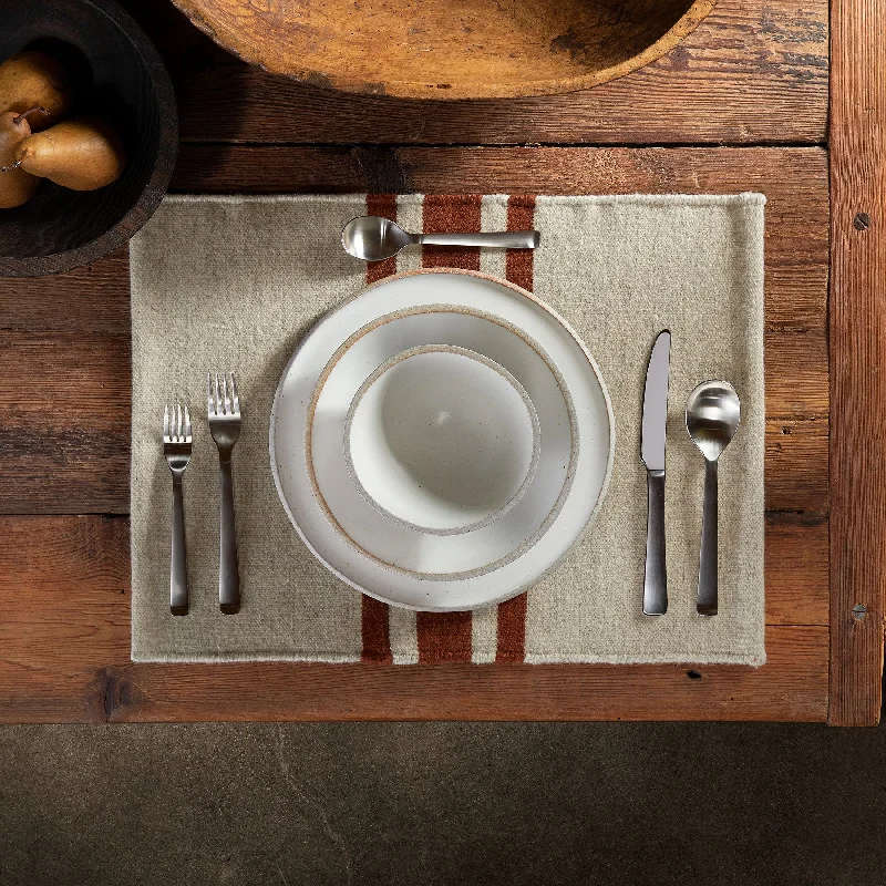 Wool Striped Placemat - Soapstone/Beige