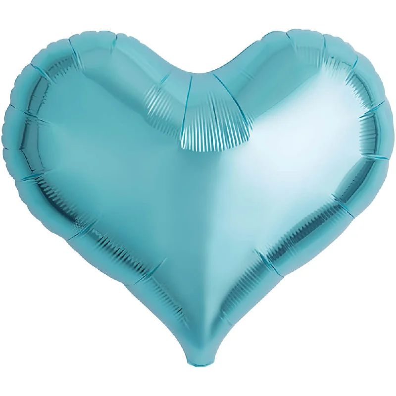 14 inch JELLY HEART - METALLIC LIGHT BLUE