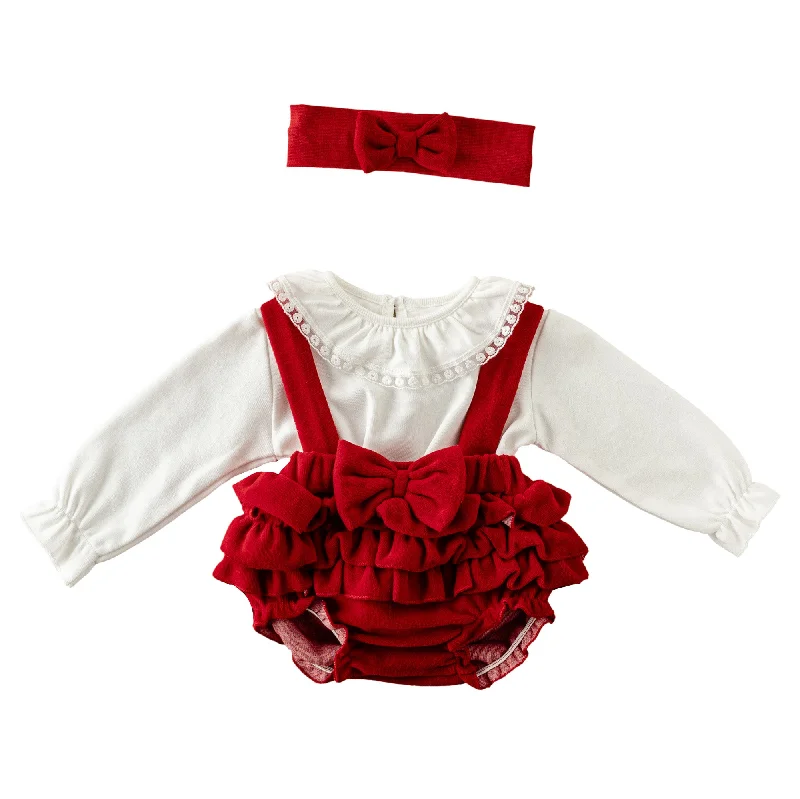 Red Holiday Ruffle Outfit & Headband