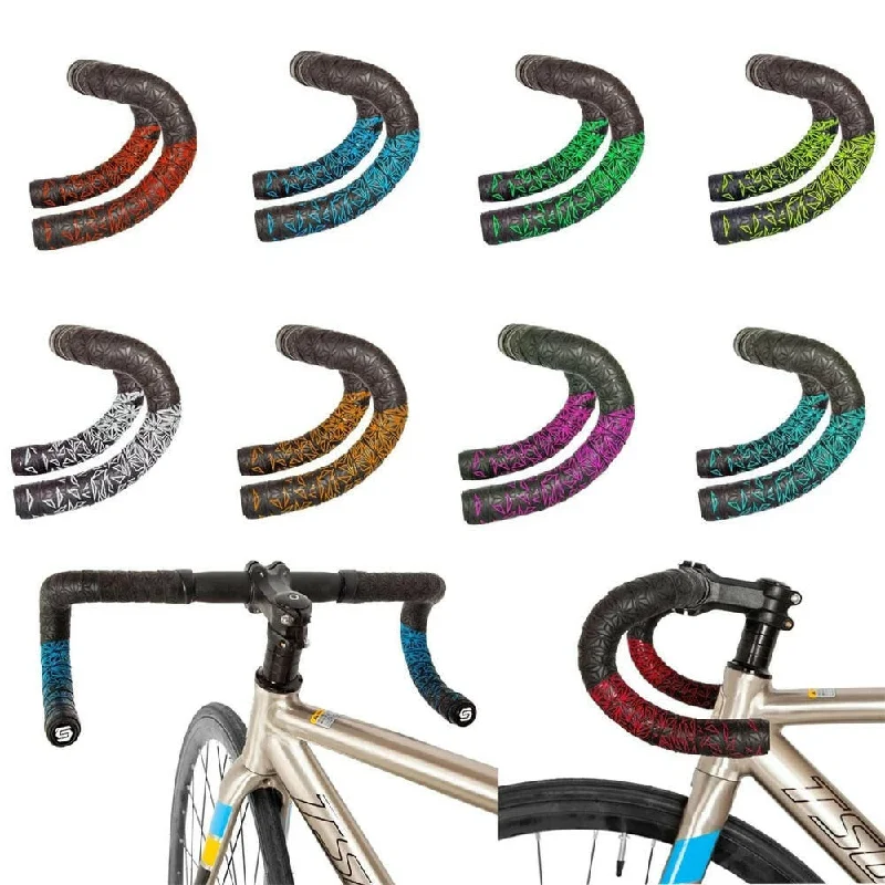 Chrysanthemum pattern Road Bike Bar Tape Gradient Color Handlebar Tapes EVA/PU Soft Anti-Vibration Wrap Tape Durable Bar Bartape