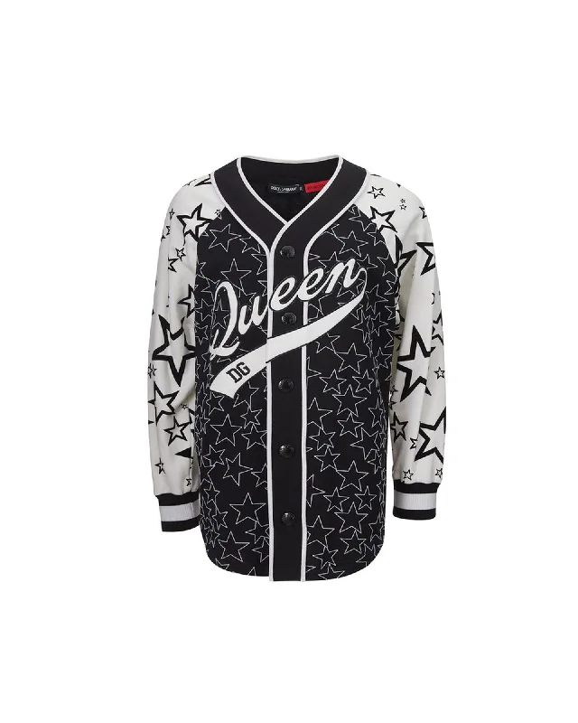 Dolce & Gabbana  Queen Baseball Jacket Black/White