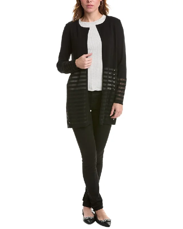 Edinburgh Knitwear Sheer Stripe Duster Jacket