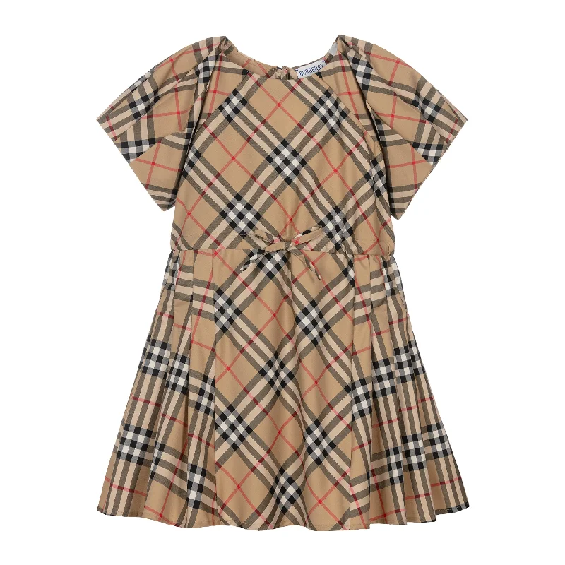 Beige Check Dress