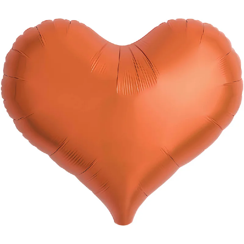 14 inch JELLY HEART - METALLIC ORANGE