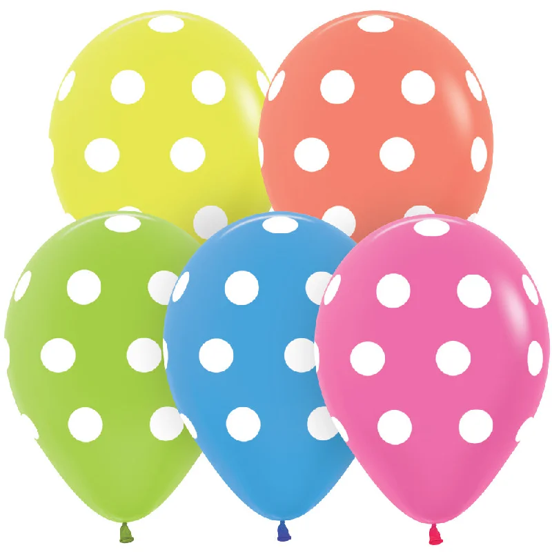 11 inch SEMPERTEX POLKA DOTS - NEON