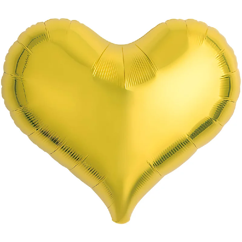 14 inch JELLY HEART - METALLIC GOLD