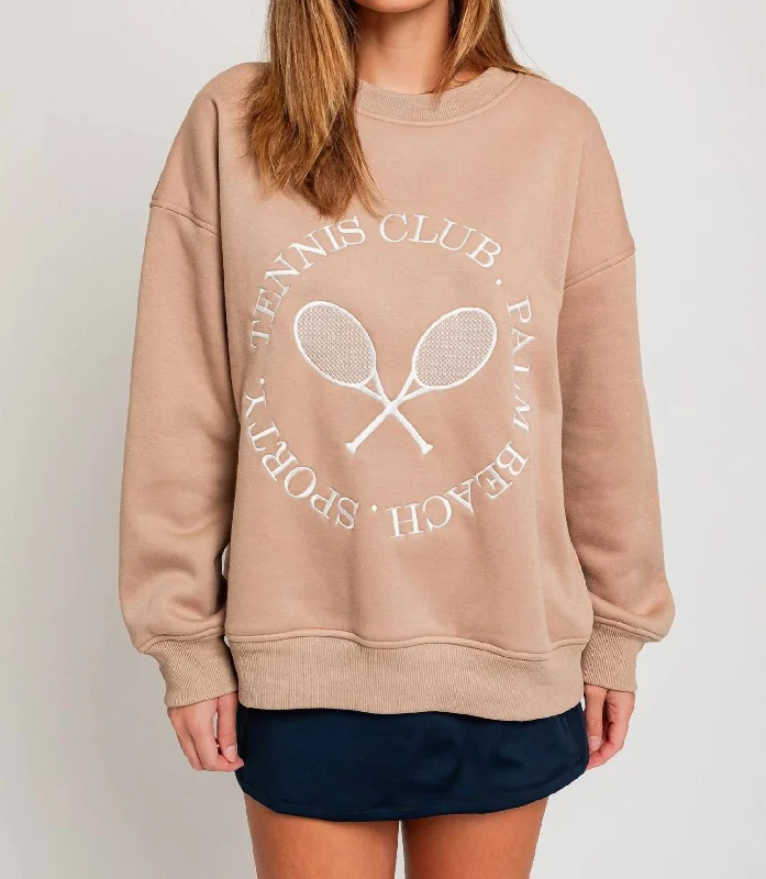 Palm Beach Tennis Club Sweatshirt In Tan