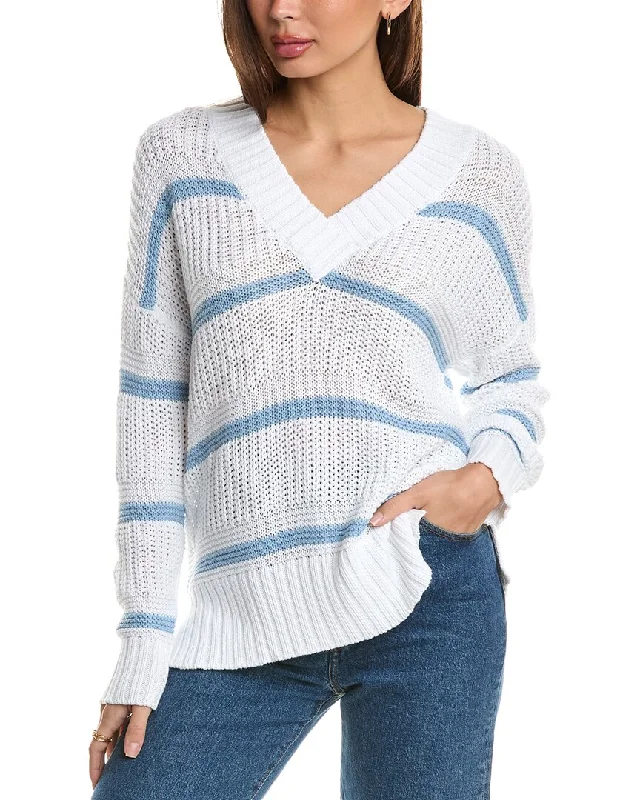 Forte Cashmere Easy Textured V-Neck Sweater