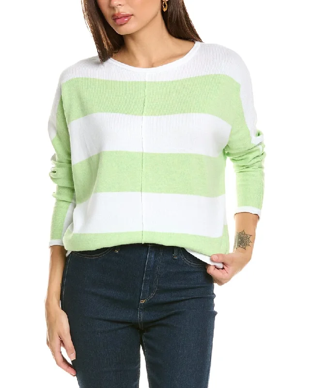 Forte Cashmere Bold Stripe Dolman Sweater