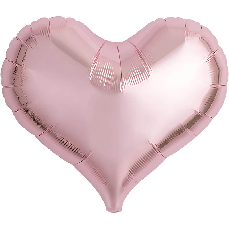 14 inch JELLY HEART - METALLIC LIGHT PINK