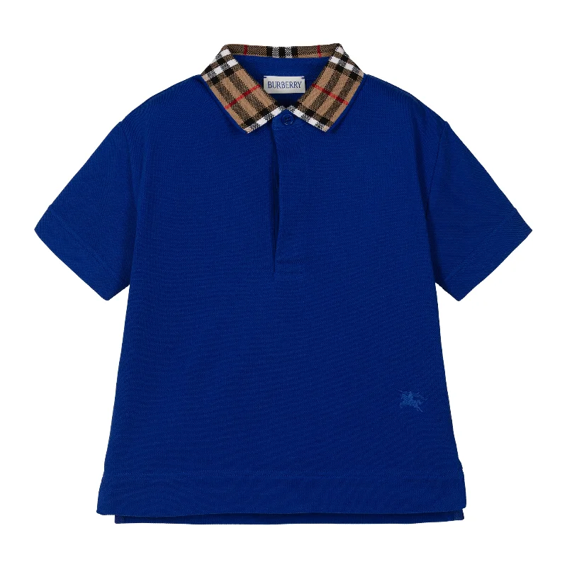 Blue Logo Check Polo Shirt