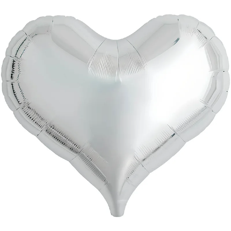 25 inch JELLY HEART - METALLIC SILVER