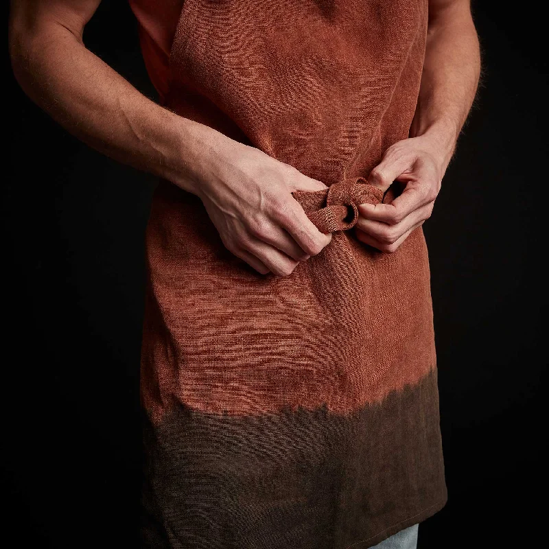 Dip Dye Full Chefs Apron - Dark Rust/ Black