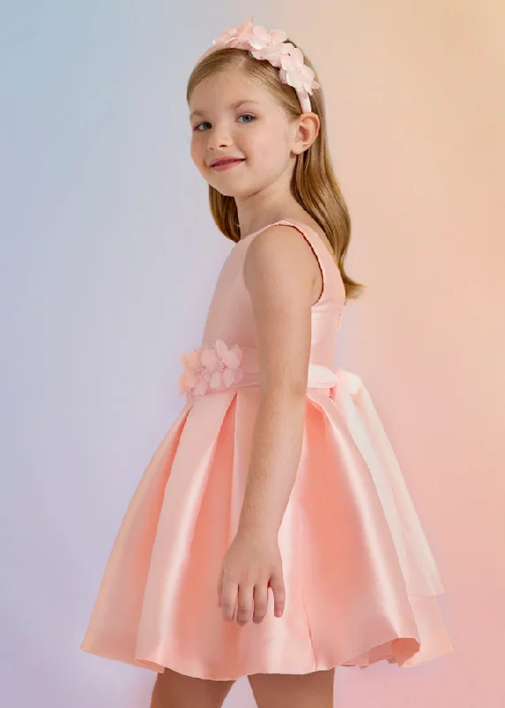 Girls Sleeveless Satin Dress