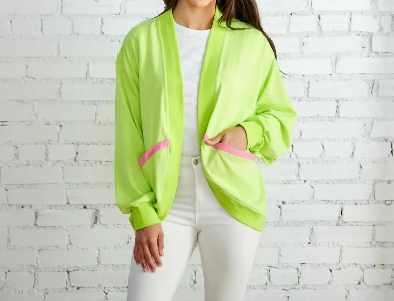 Coastal Cardigan In Neon