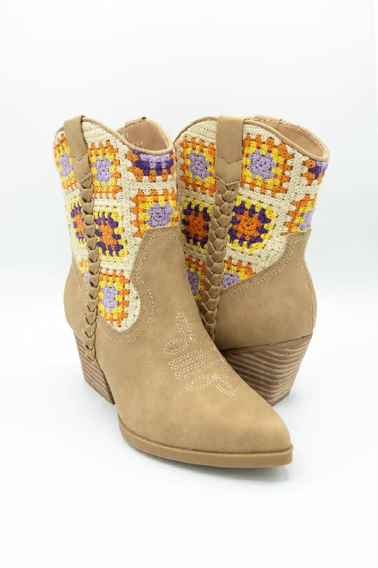 DV Dolce Karyn Crochet Booties for Women in Tan | KARYN CROCHET-TAN