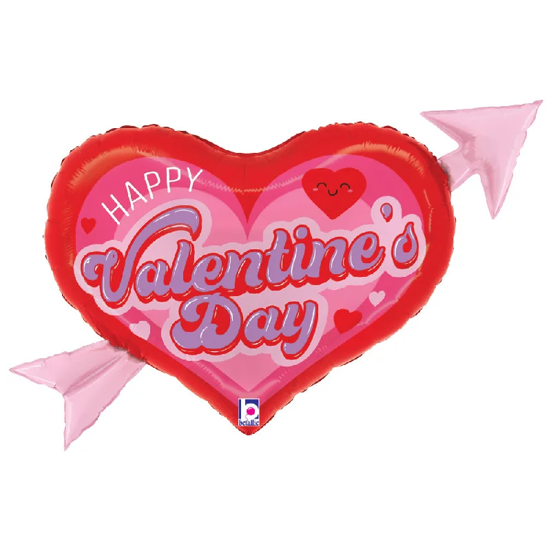 32 inch HAPPY VALENTINE'S DAY RETRO HEART ARROW