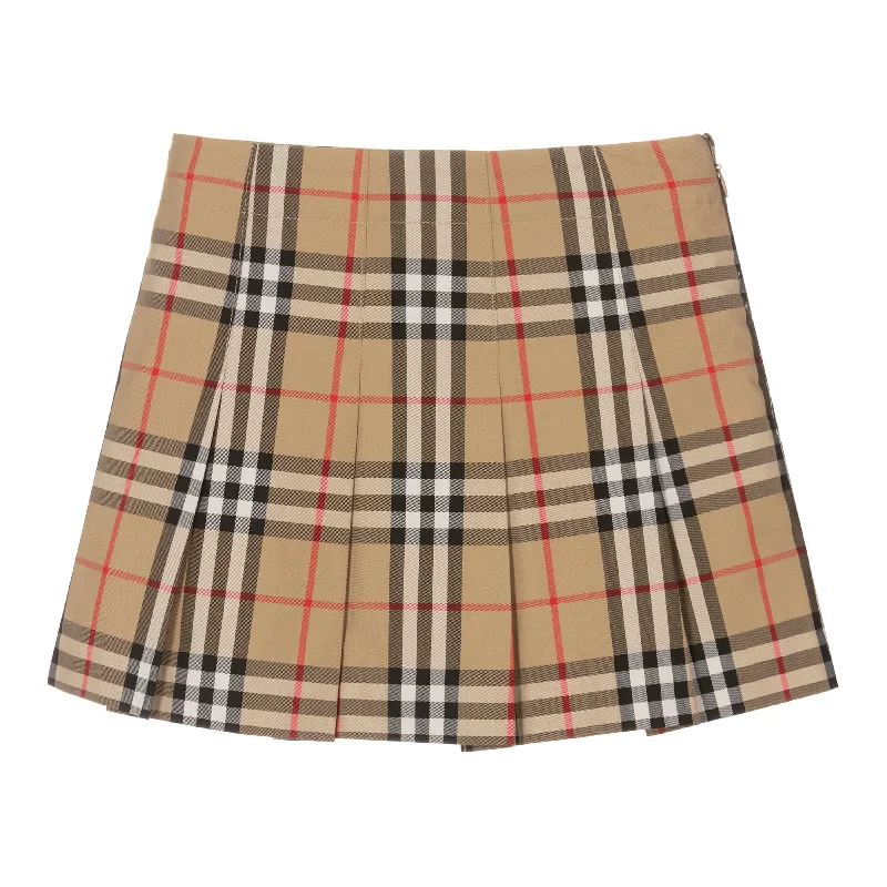 Beige Check Skirt