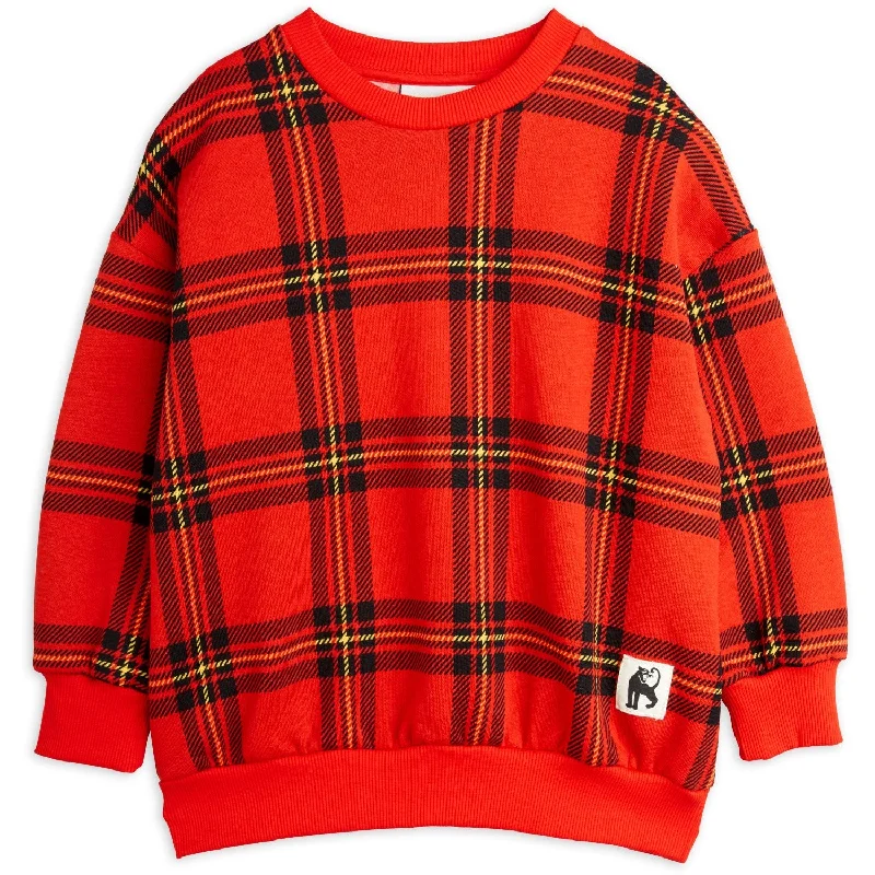 Mini Rodini Red Check Aop Sweatshirt