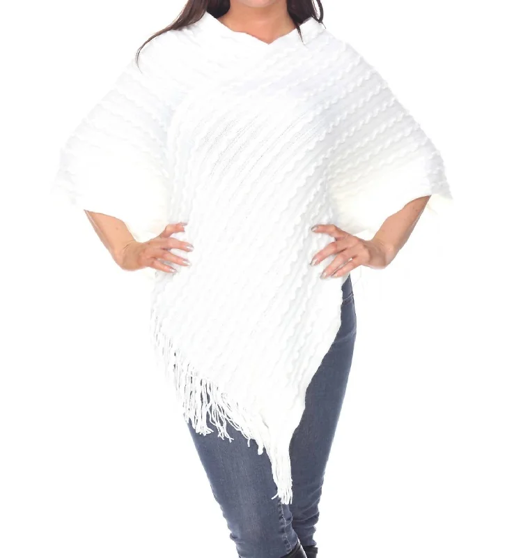 Melisandre Fringe Poncho In White