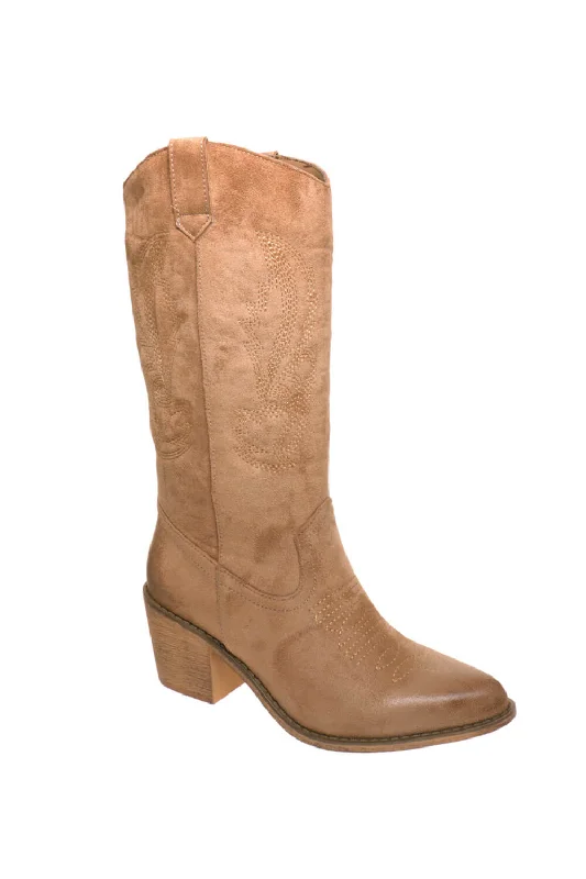 Pierre Dumas Wilder Western Tall Boots for Women in Taupe | 89878-434 TAUPE