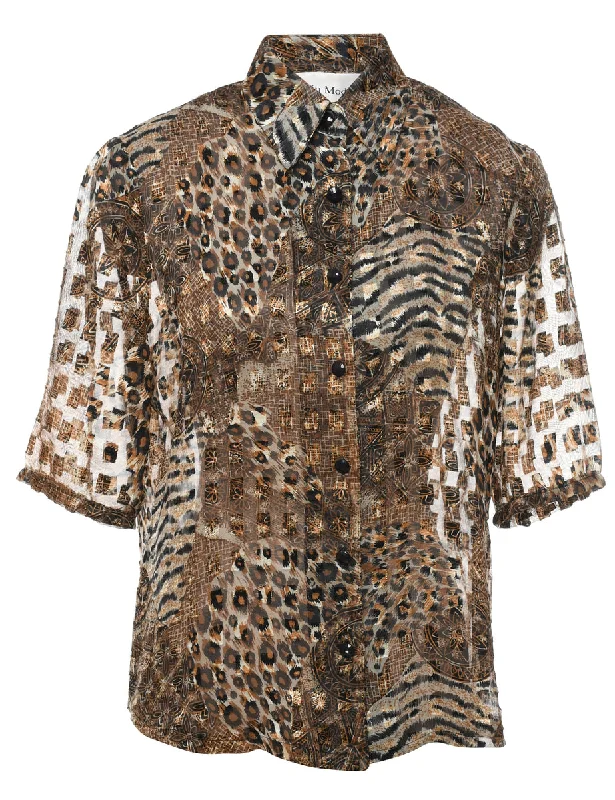 Animal Print Evening Shirt - L