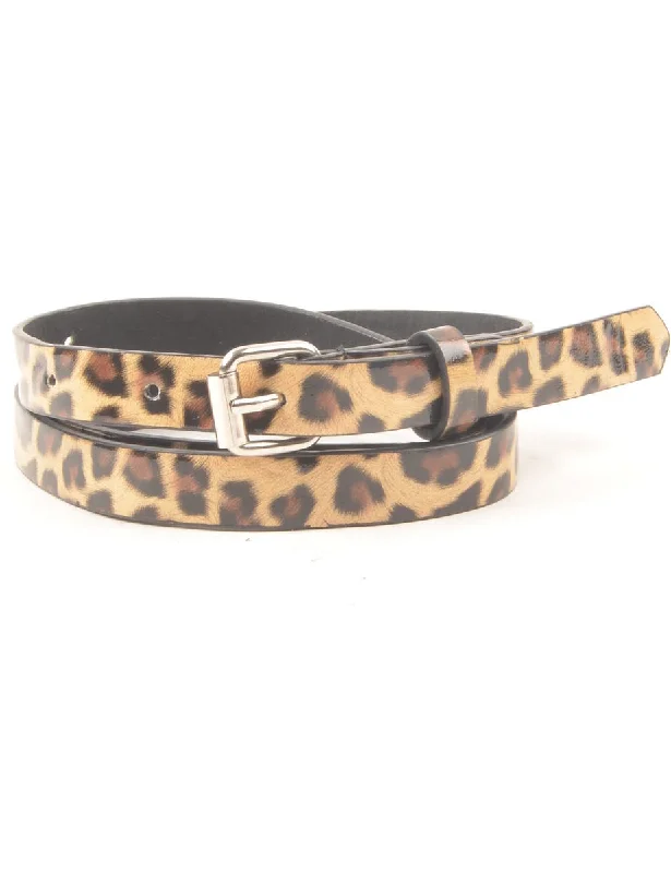 Animal Print Skinny Belt - M