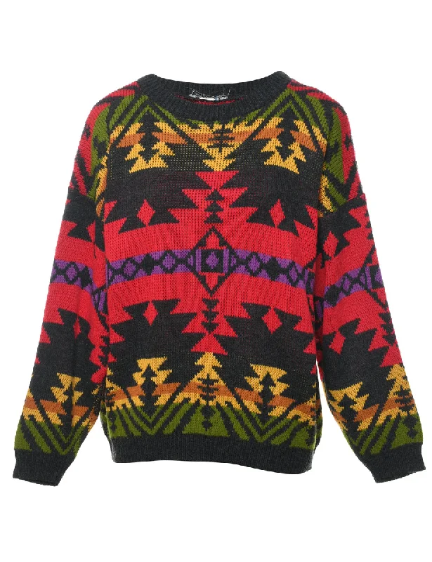 Aztec Print Jumper - L