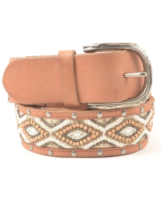 Beaded Brown Belt - M