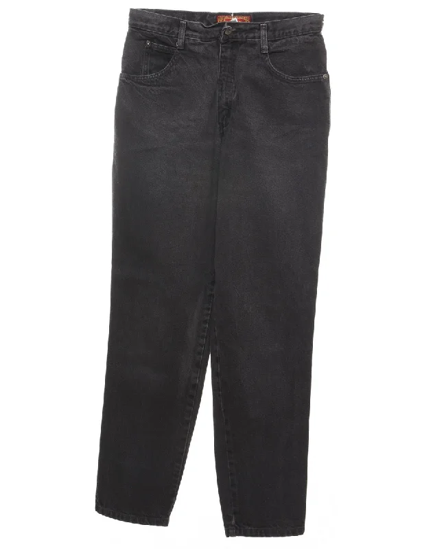 Black Tapered Mid-Rise Jeans - W30 L29