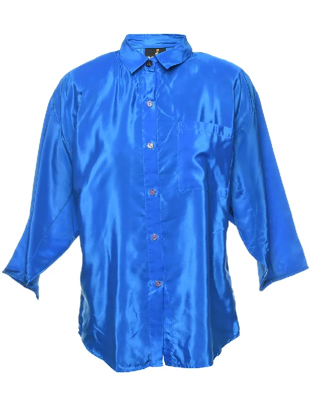 Blue Evening Blouse - L