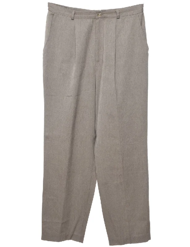 Briggs Grey Tapered Pleated Trousers - W32 L29